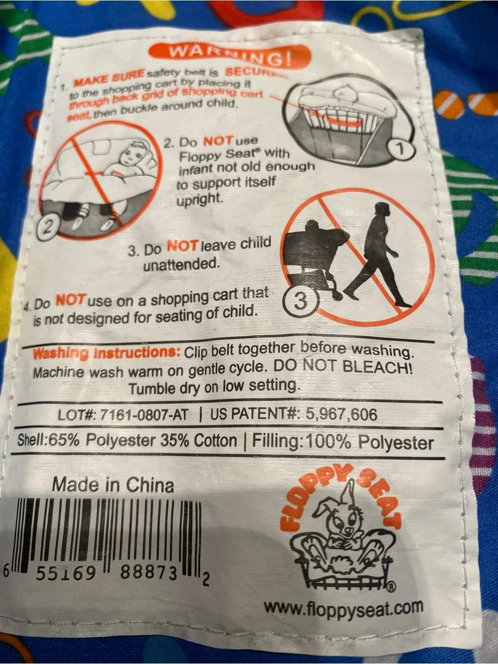 ‘Floppy Seat’ Kids Shopping Cart Seat Cover